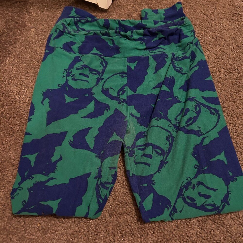 LuLaRoe Frankenstein Avocado Feathers Aztec & Discontinued Prints Leggings Plus